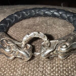 John Hardy Black and Silver Dragon Bracelet